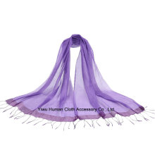 Newest Style Fashion Silk Scarf with Tassels Spring Shawl